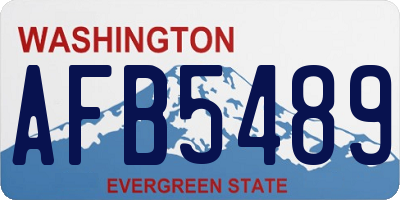 WA license plate AFB5489