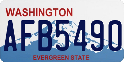 WA license plate AFB5490
