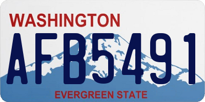 WA license plate AFB5491