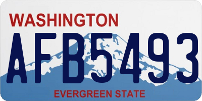 WA license plate AFB5493
