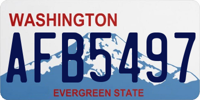 WA license plate AFB5497