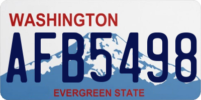 WA license plate AFB5498