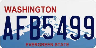 WA license plate AFB5499
