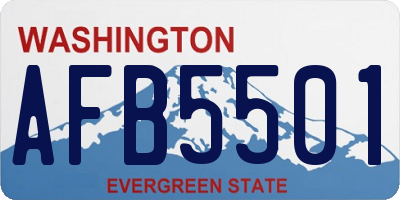 WA license plate AFB5501
