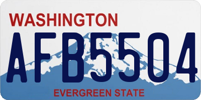 WA license plate AFB5504