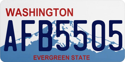 WA license plate AFB5505