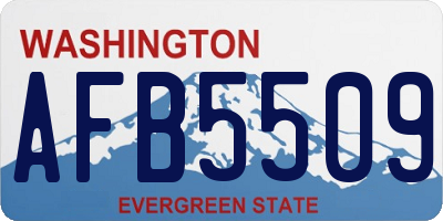 WA license plate AFB5509