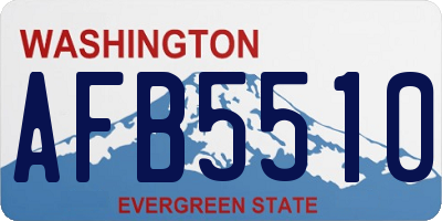 WA license plate AFB5510