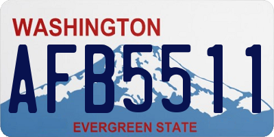 WA license plate AFB5511