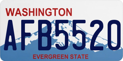 WA license plate AFB5520