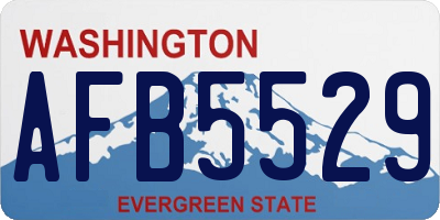 WA license plate AFB5529