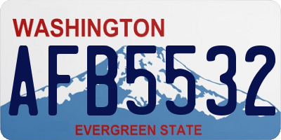 WA license plate AFB5532