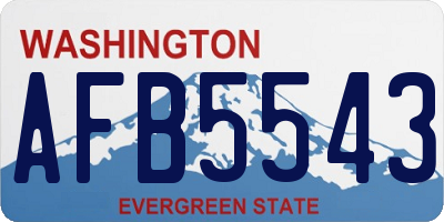WA license plate AFB5543