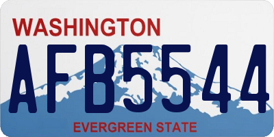 WA license plate AFB5544