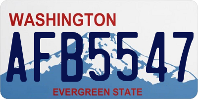 WA license plate AFB5547