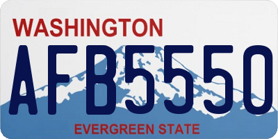 WA license plate AFB5550