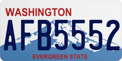 WA license plate AFB5552