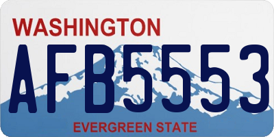 WA license plate AFB5553