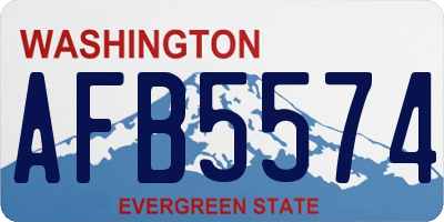 WA license plate AFB5574