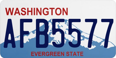 WA license plate AFB5577