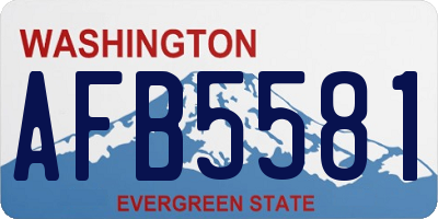WA license plate AFB5581
