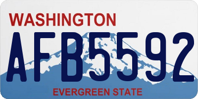 WA license plate AFB5592
