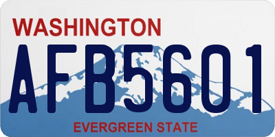 WA license plate AFB5601