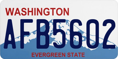 WA license plate AFB5602
