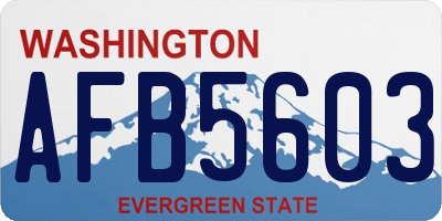 WA license plate AFB5603