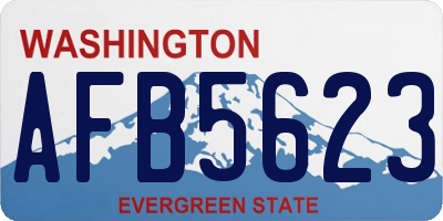 WA license plate AFB5623