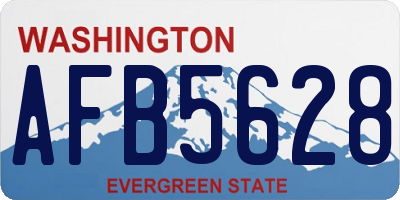WA license plate AFB5628