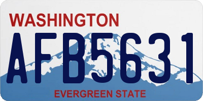 WA license plate AFB5631