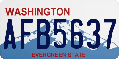 WA license plate AFB5637