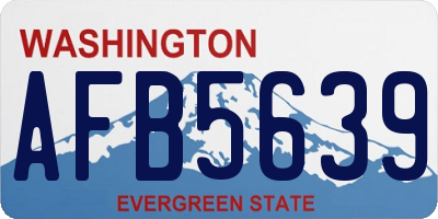 WA license plate AFB5639