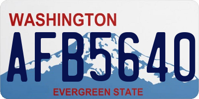 WA license plate AFB5640