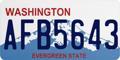 WA license plate AFB5643