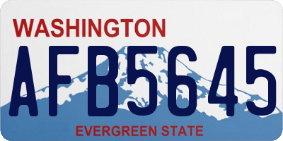 WA license plate AFB5645