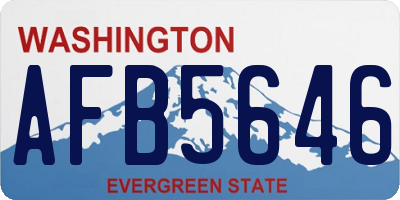WA license plate AFB5646