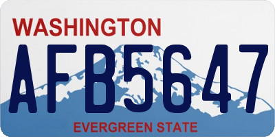 WA license plate AFB5647