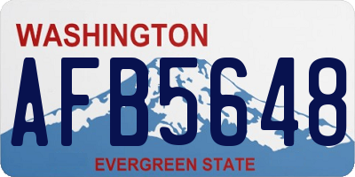 WA license plate AFB5648
