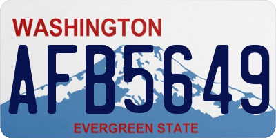 WA license plate AFB5649