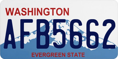 WA license plate AFB5662