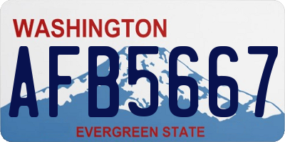 WA license plate AFB5667