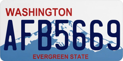 WA license plate AFB5669