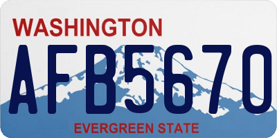 WA license plate AFB5670