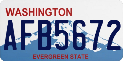 WA license plate AFB5672