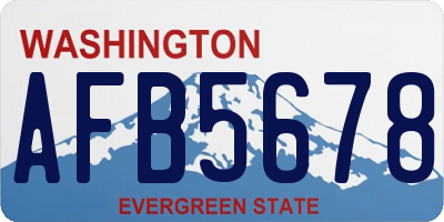 WA license plate AFB5678
