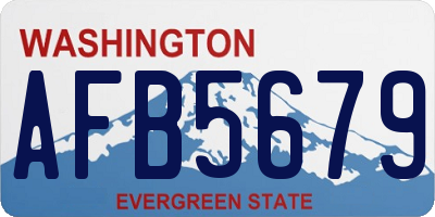 WA license plate AFB5679