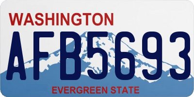 WA license plate AFB5693
