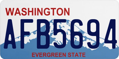 WA license plate AFB5694